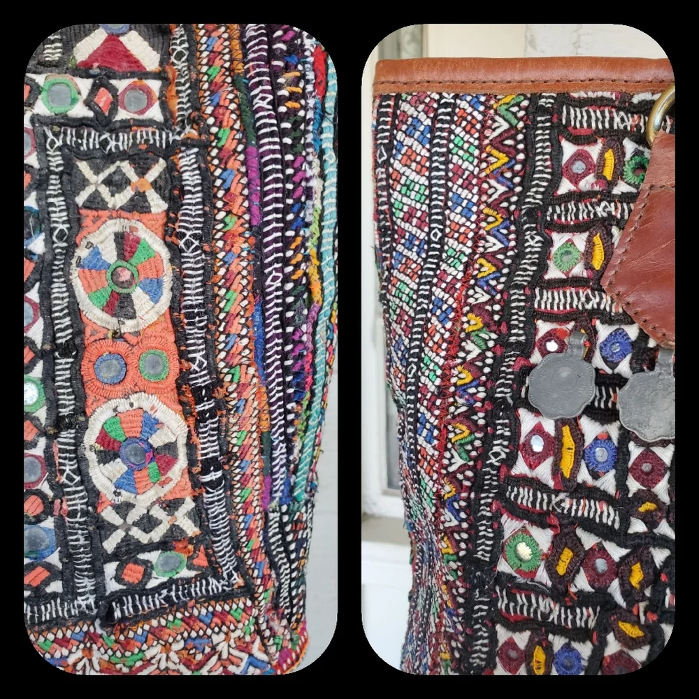 Artisan Banjara zari Boho Embroidered bag Handmade Patchwork Repurposed